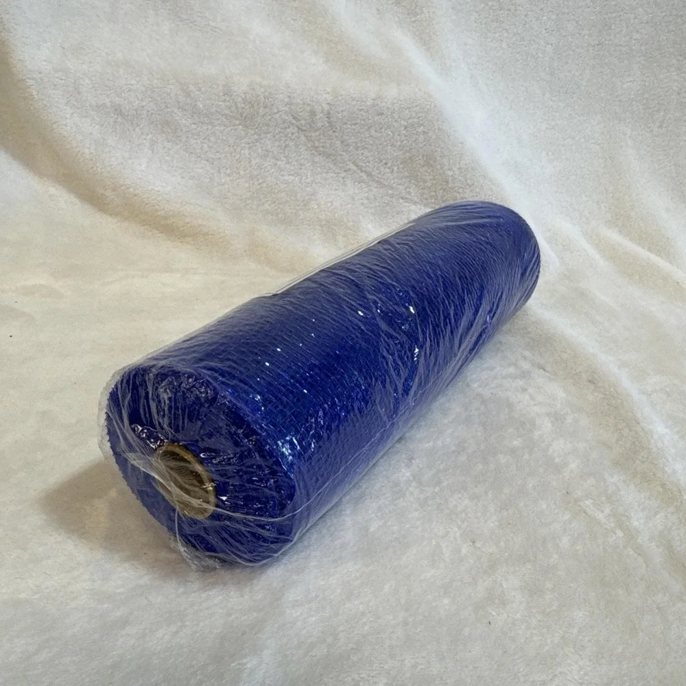 Basic Blue Mesh Floral Ribbon New Unopened 30 ft x 10